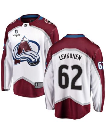 Artturi Lehkonen 62 Colorado Avalanche Stanley Cup 2023 Playoffs Patch Away Breakaway Men Jersey - White