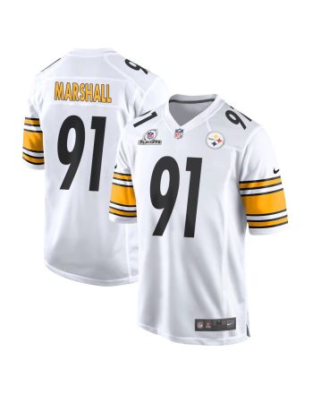 Jonathan Marshall 91 Pittsburgh Steelers 2023 Playoffs Patch Game Men Jersey - White