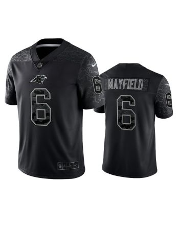 Baker Mayfield 6 Carolina Panthers Black Reflective Limited Jersey - Men