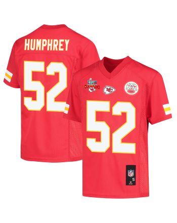 Creed Humphrey 52 Kansas City Chiefs Super Bowl LVII Champions 3 Stars Youth Game Jersey - Red