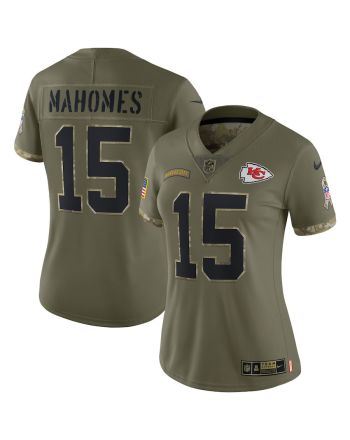 Patrick Mahomes Kansas City Chiefs Women's 2022 Salute To Service Limited Jersey - Olive