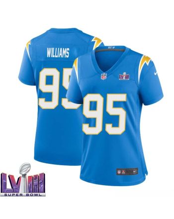 Nick Williams 95 Los Angeles Chargers Super Bowl LVIII Women Home Game Jersey - Powder Blue