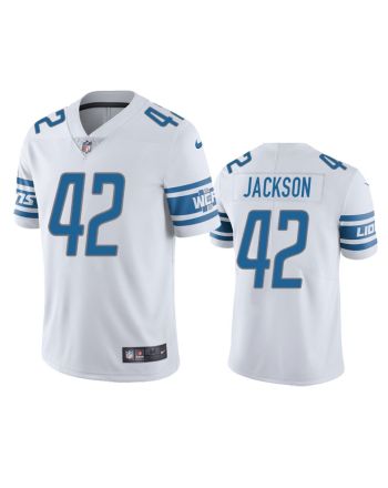 Detroit Lions Justin Jackson 42 White Vapor Limited Jersey