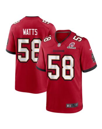 Markees Watts 58 Tampa Bay Buccaneers 2023 Playoffs Patch Game Men Jersey - Red