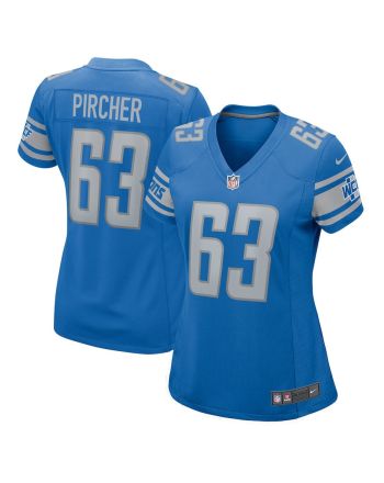 Max Pircher 63 Detroit Lions Women's Team Game Jersey - Blue