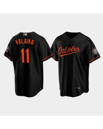 Men's Baltimore Orioles Pat Valaika 11 Alternate Black Jersey Jersey