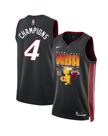 Miami Heat 4X Finals Champions 2023 Swingman Jersey - Black