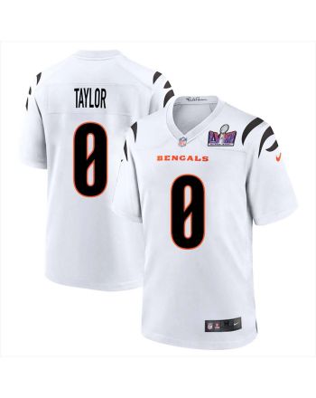 Zac Taylor 0 Cincinnati Bengals Super Bowl LVIII Men Away Limited Jersey - White