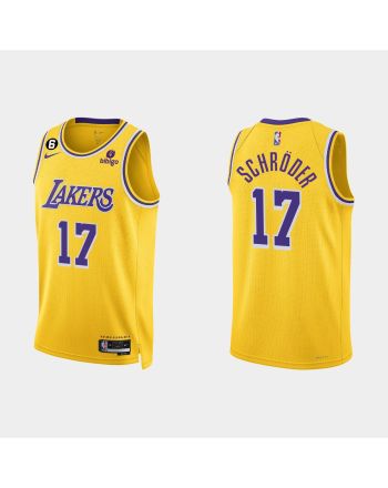 Los Angeles Lakers 17 Dennis Schroder 2022-23 Icon Edition Gold Men Jersey