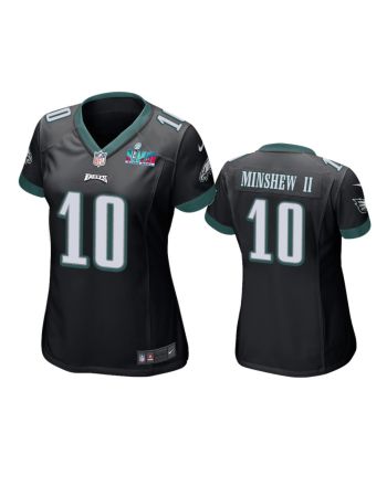 Gardner Minshew II 10 Philadelphia Eagles Super Bowl LVII Black Game Jersey - Women