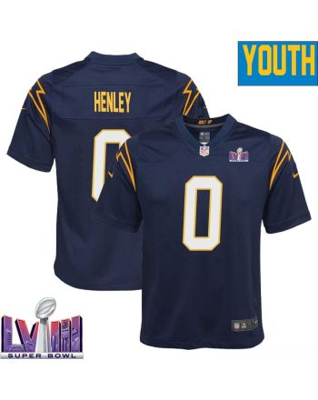 Daiyan Henley 0 Los Angeles Chargers Super Bowl LVIII YOUTH Alternate Game Jersey - Navy