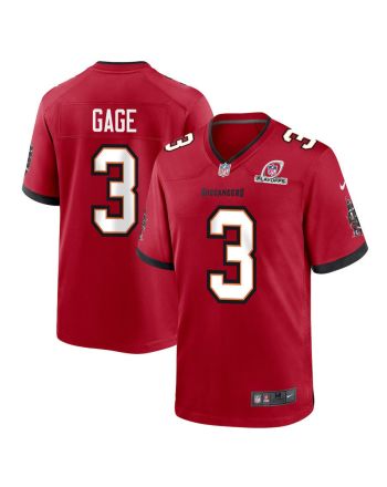 Russell Gage 3 Tampa Bay Buccaneers 2023 Playoffs Patch Game Men Jersey - Red