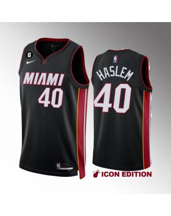 Miami Heat Udonis Haslem 40 Icon Edition 2022-23 Black Jersey NO.6 Patch