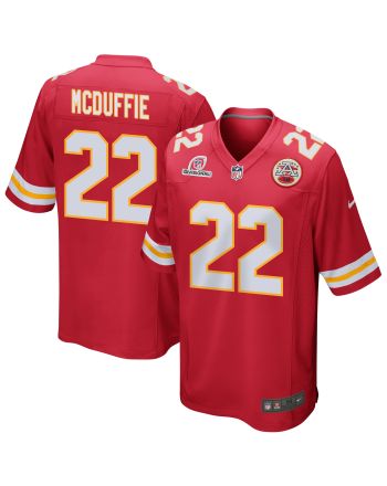 Trent McDuffie 22 Kansas City Chiefs 2024 Divisional Patch Game Men Jersey - Red