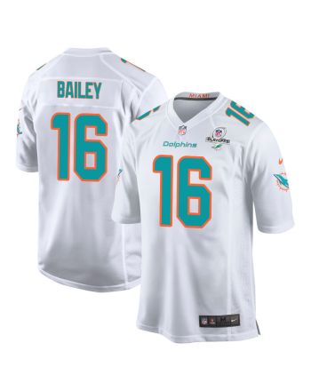 Jake Bailey 16 Miami Dolphins 2023 Playoffs Patch Game Men Jersey - White