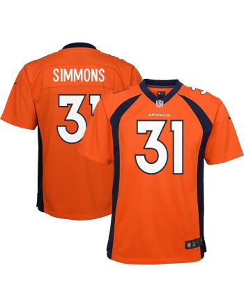 Justin Simmons Denver Broncos Youth Game Jersey - Orange