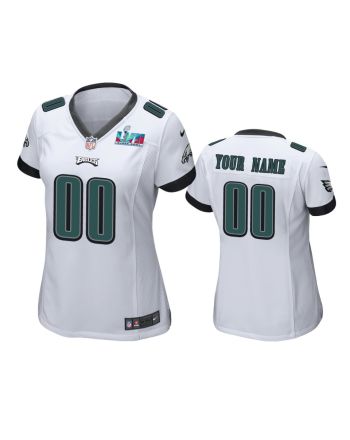 Philadelphia Eagles Custom 00 Super Bowl LVII White Game Jersey - Women