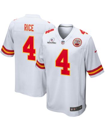 Rashee Rice 4 Kansas City Chiefs 2024 Divisional Patch Game Men Jersey - White