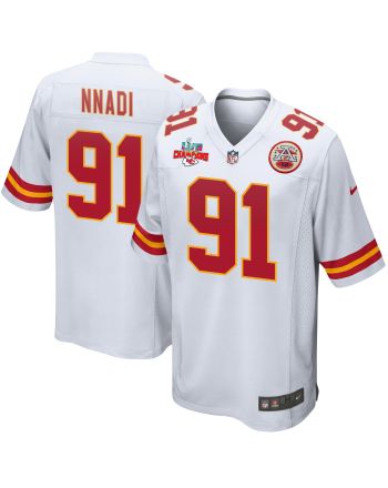 Derrick Nnadi 91 Kansas City Chiefs Super Bowl LVII Champions 3 Stars Men Game Jersey - White