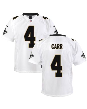 Derek Carr 4 New Orleans Saints Game Youth Jersey - White