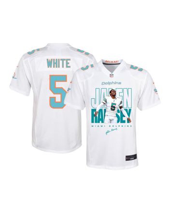 Jalen Ramsey 5 Signed Miami Dolphins Game YOUTH Jersey - White