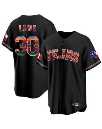 Nathaniel Lowe 30 Texas Rangers Mexican Collection Baseball Men Jersey - Black