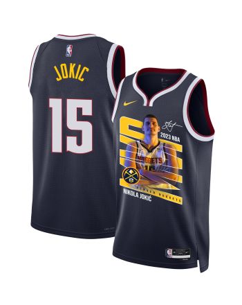 Nikola Jokic 15 Denver Nuggets Clown Prince 2023 NBA Champions Swingman Jersey - Black