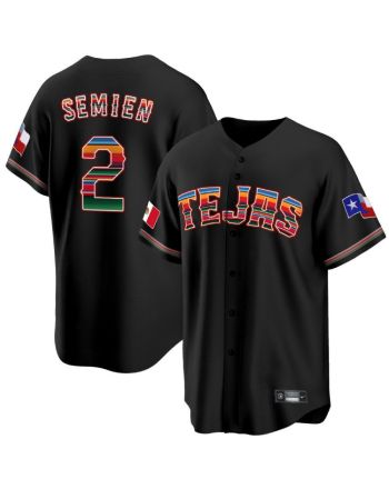 Marcus Semien 2 Texas Rangers Mexican Collection Baseball Men Jersey - Black