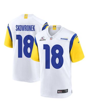 Ben Skowronek 18 Los Angeles Rams 2023 Playoffs Patch Game Men Jersey - White