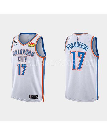 Oklahoma City Thunder Aleksej Pokusevski 17 2022-23 Association Edition White Men Jersey Swingman