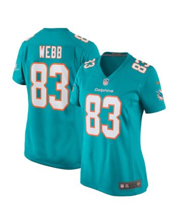 Raleigh Webb 83 Miami Dolphins Women Team Game Jersey - Aqua