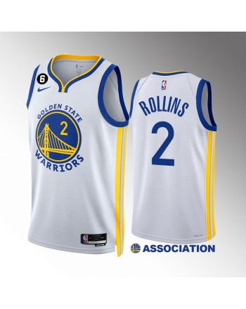 Ryan Rollins 2 2022-23 Golden State Warriors White Association Edition Jersey NO.6 Patch