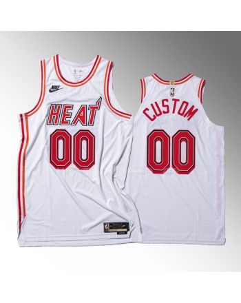 Custom 00 Miami Heat 2022-23 35th Classic Edition Men Jersey White