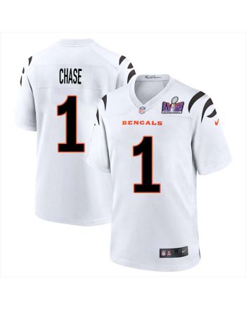 Ja’Marr Chase 1 Cincinnati Bengals Super Bowl LVIII Men Away Limited Jersey - White