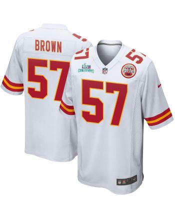 Orlando Brown 57 Kansas City Chiefs Super Bowl LVII Champions Men Game Jersey - White