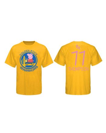 Klay Thompson 11 Golden State Warriors Pig Print T-Shirt - Yellow