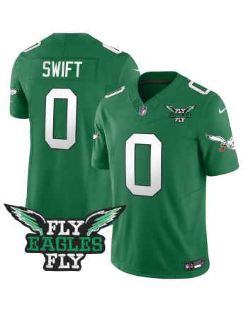 D'Andre Swift 0 Philadelphia Eagles Fly Eagles Fly Patch Alternate Game Men Jersey - Kelly Green