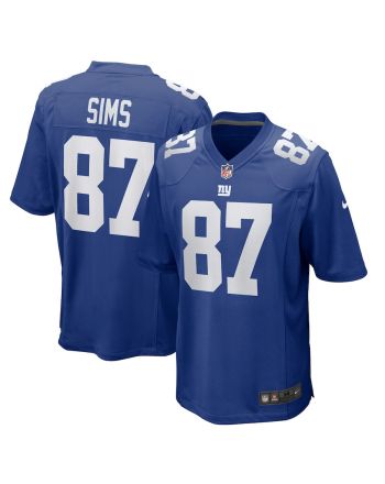 Cam Sims 87 New York Giants Game Men Jersey - Royal