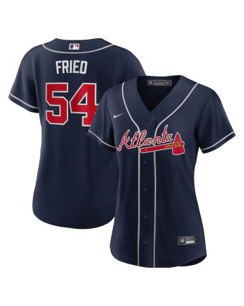 Max Fried 54 Atlanta Braves Women's Alternate Player Jersey - Navy