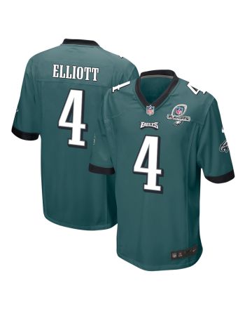 Jake Elliott 4 Philadelphia Eagles 2023 Playoffs Patch Game Men Jersey - Midnight Green