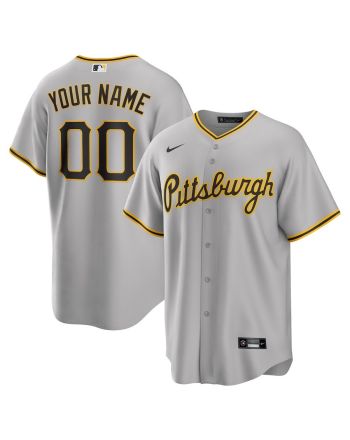 Pittsburgh Pirates Road Custom Men Jersey - Gray