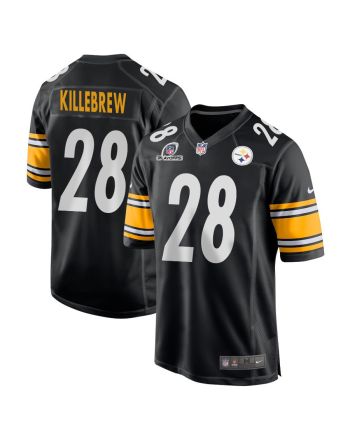 Miles Killebrew 28 Pittsburgh Steelers 2023 Playoffs Patch Game Men Jersey - Black