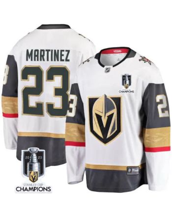 Alec Martinez 23 Vegas Golden Knights 2023 Stanley Cup Champions Patch Breakaway Jersey - White