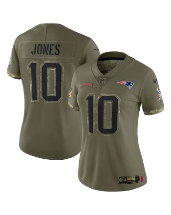 Mac Jones New England Patriots Women's 2022 Salute To Service Limited Jersey - Olive