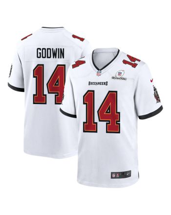 Chris Godwin 14 Tampa Bay Buccaneers 2024 Divisional Patch Game Men Jersey - White