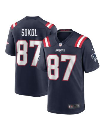 Matt Sokol New England Patriots Game Player Jersey - Navy