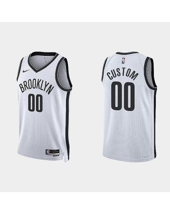 Brooklyn Nets Custom 00 2022-23 Association Edition White Men Jersey Swingman