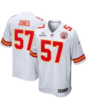 Truman Jones 57 Kansas City Chiefs 2024 Divisional Patch Game Men Jersey - White