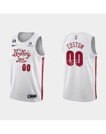 Philadelphia 76ers 00 Custom 2022-23 City Edition White Men Jersey