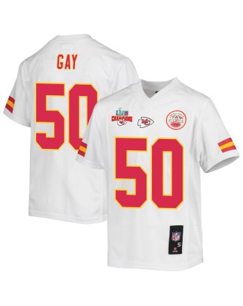 Willie Gay 50 Kansas City Chiefs Super Bowl LVII Champions 3 Stars Youth Game Jersey - White